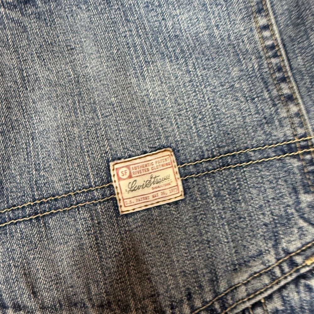 Vintage Levi Strauss Signature Carpenter Denim Shorts Size 32 Baggy Workwear Fad - Picture 3 of 7